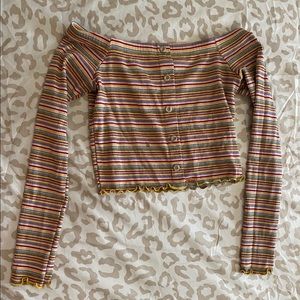 Cute off the shoulder ; crop top